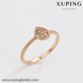 14708 Fine jewelry ladies drop shape ring with zircon stone wholesale 18k gold finger rings